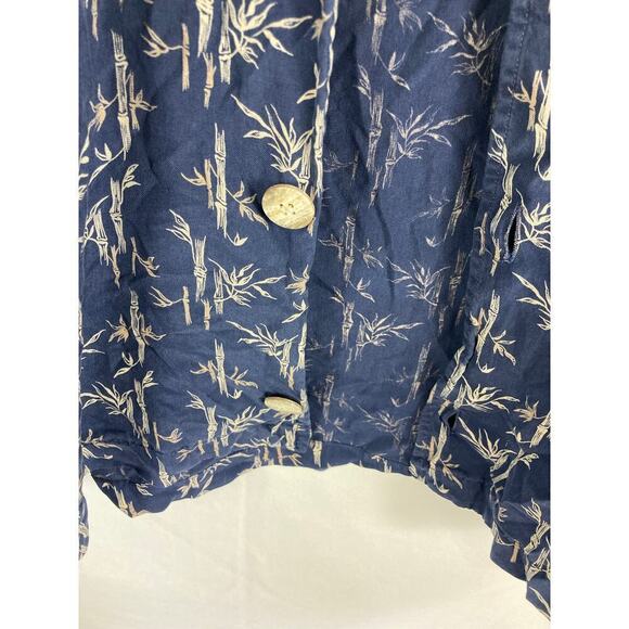 Chicos Silk Bamboo Pant Print Button Up Blouse Size 0 / Small - Picture 3 of 5